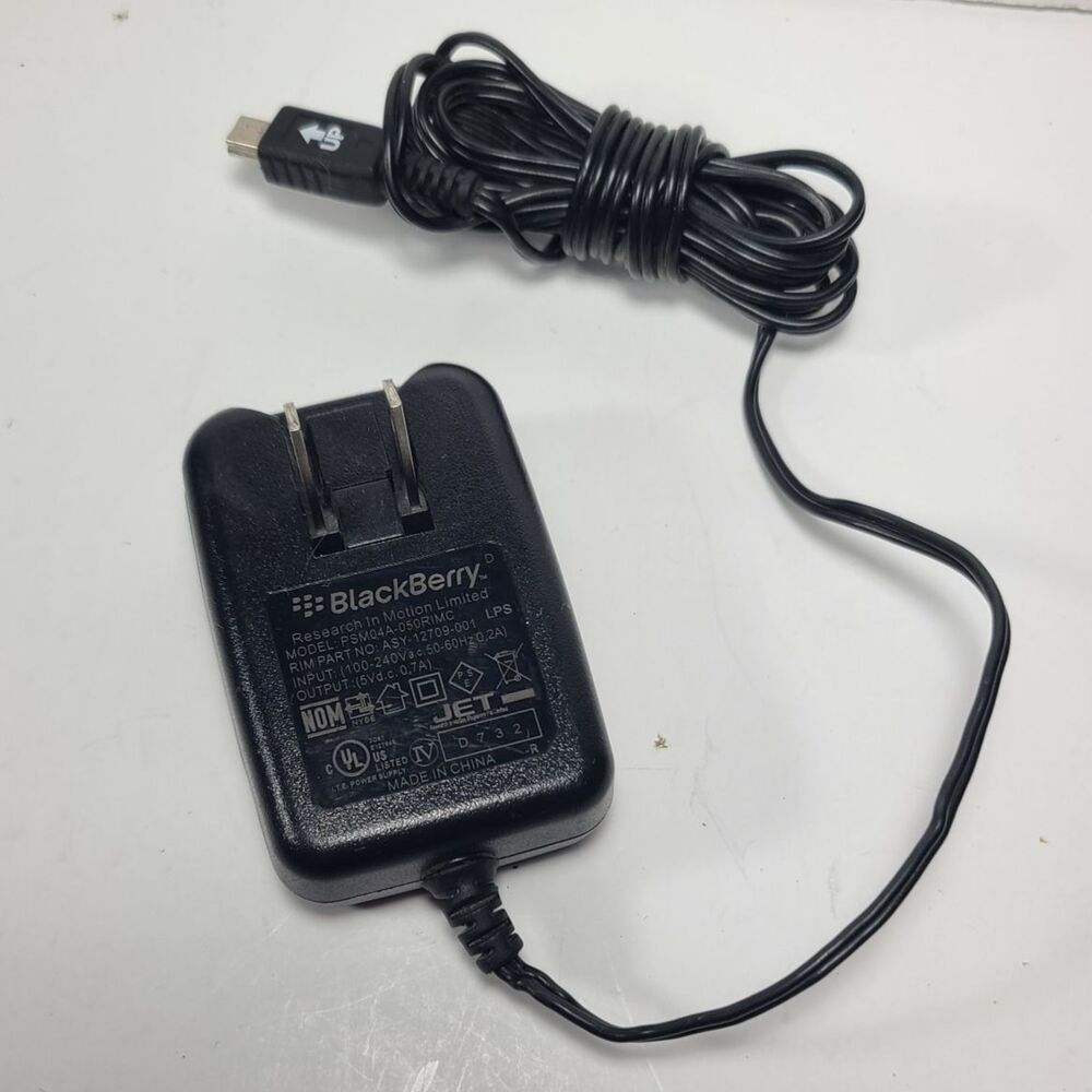 OEM Blackberry (PSM04A-050RIMC) Wall Charger with Mini USB Connection Black